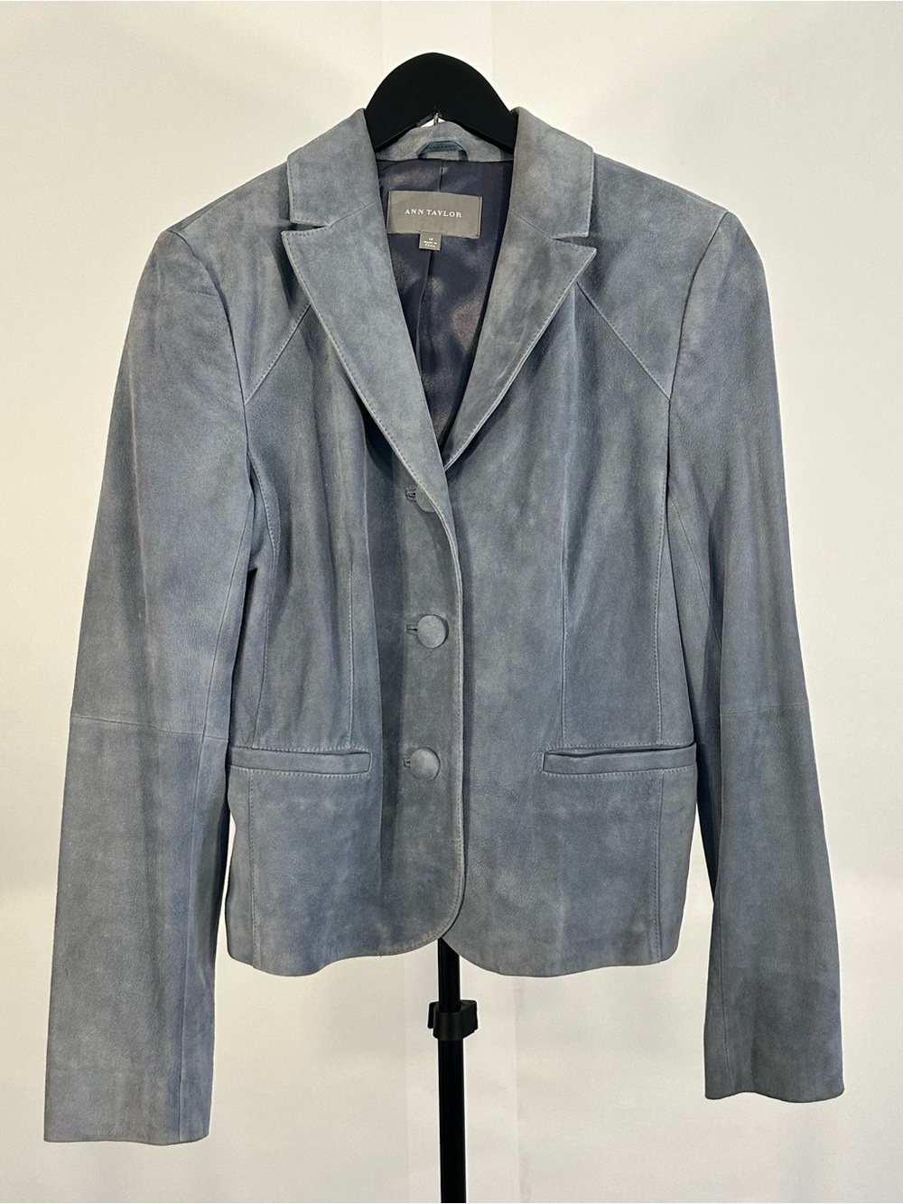 Ann Taylor Dusty Blue Suede Blazer